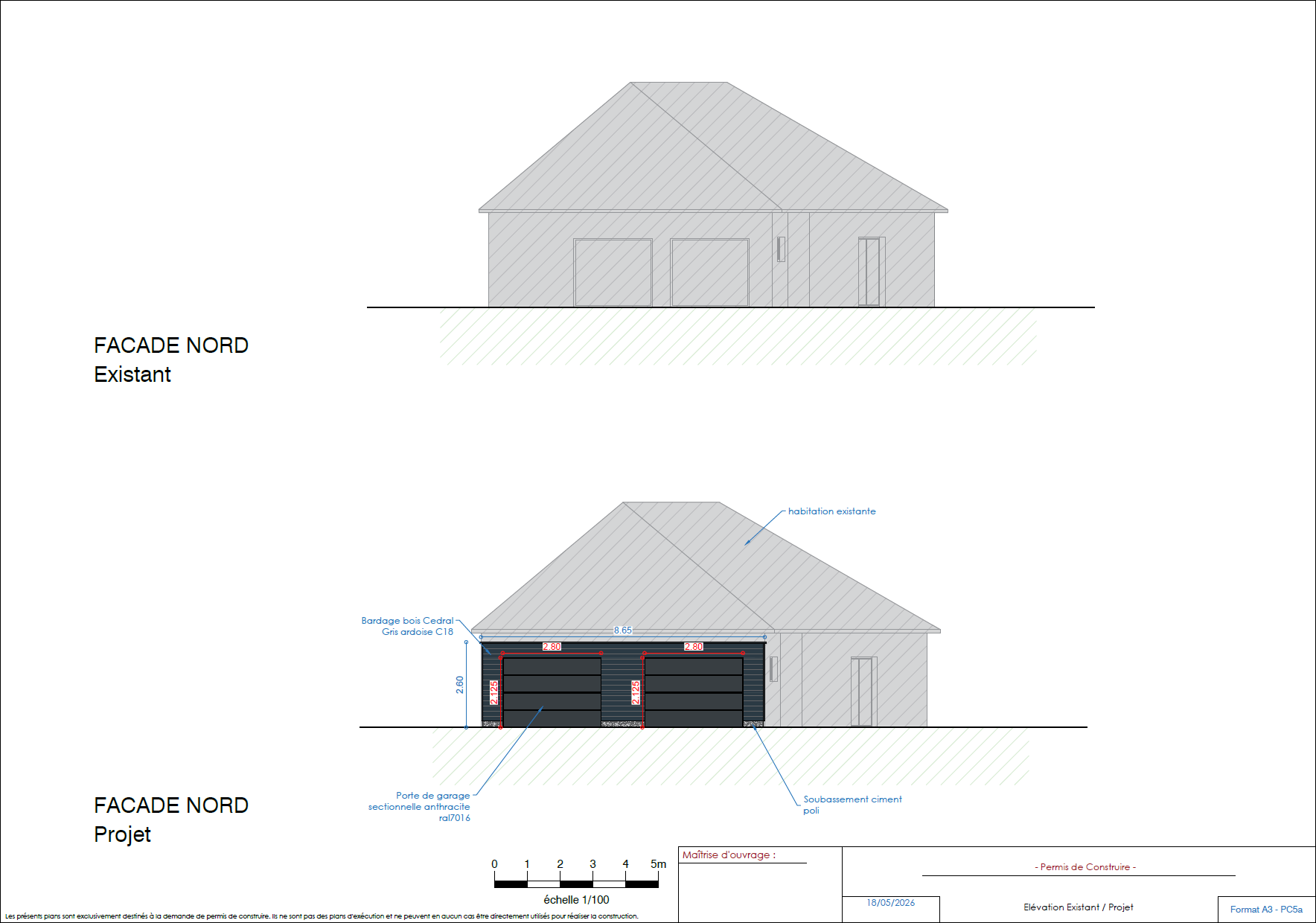 Permis de construire – Projet réalisé en collaboration avec un architecte