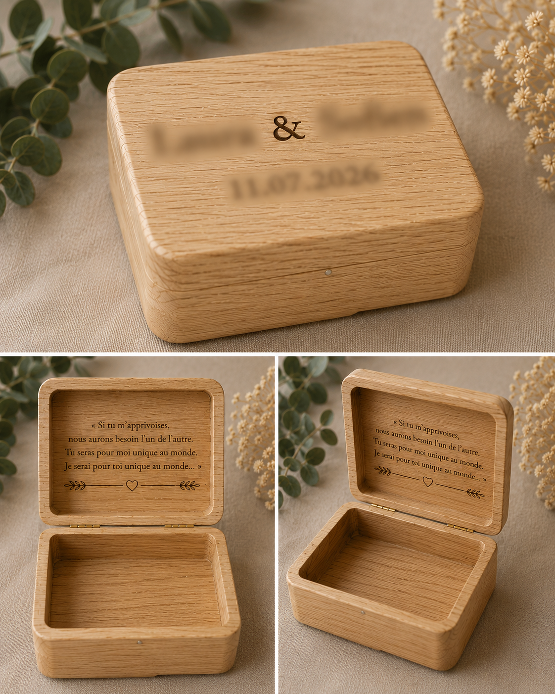 Boîte en chêne sur mesure – Conception 3D, usinage CNC & finitions